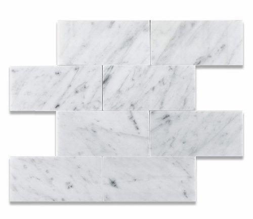 Bianco Carrara White Marble 3’’ X 6’’ Tile Micro-Beveled Wall Tile