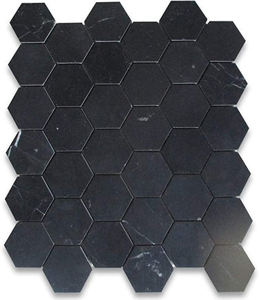 Absolute Black Granite 2’’ X 2’’ Hexagon Mosaic Polished Wall Tile