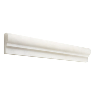 Afyon White Marble 2’’ X 12’’ Single-Step Chair Rail Trim Polished Single-Step Chair Rail