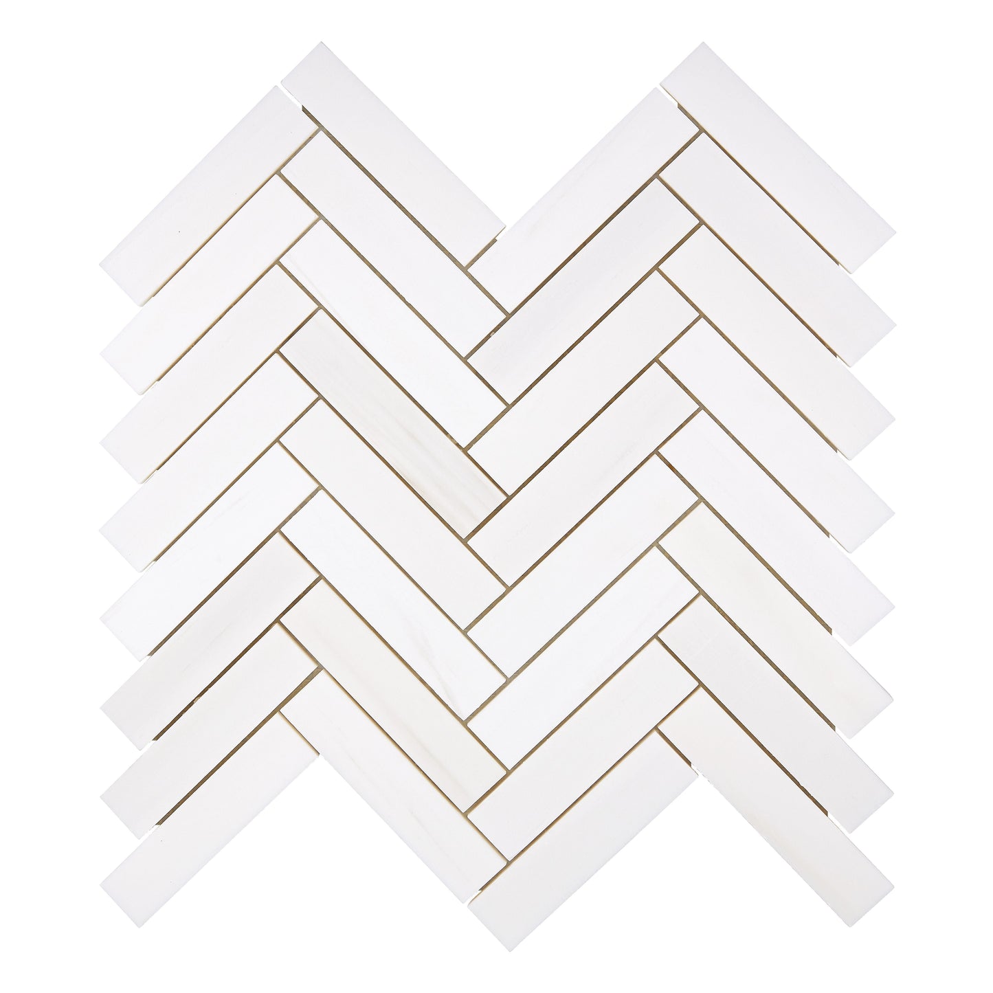Bianco Dolomite 1’’ X 4’’ Herringbone Mosaic Polished/Honed Backsplash Tile