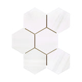 Bianco Dolomite 4’’ X 4’’ Hexagon Mosaic Polished/Honed Backsplash Tile