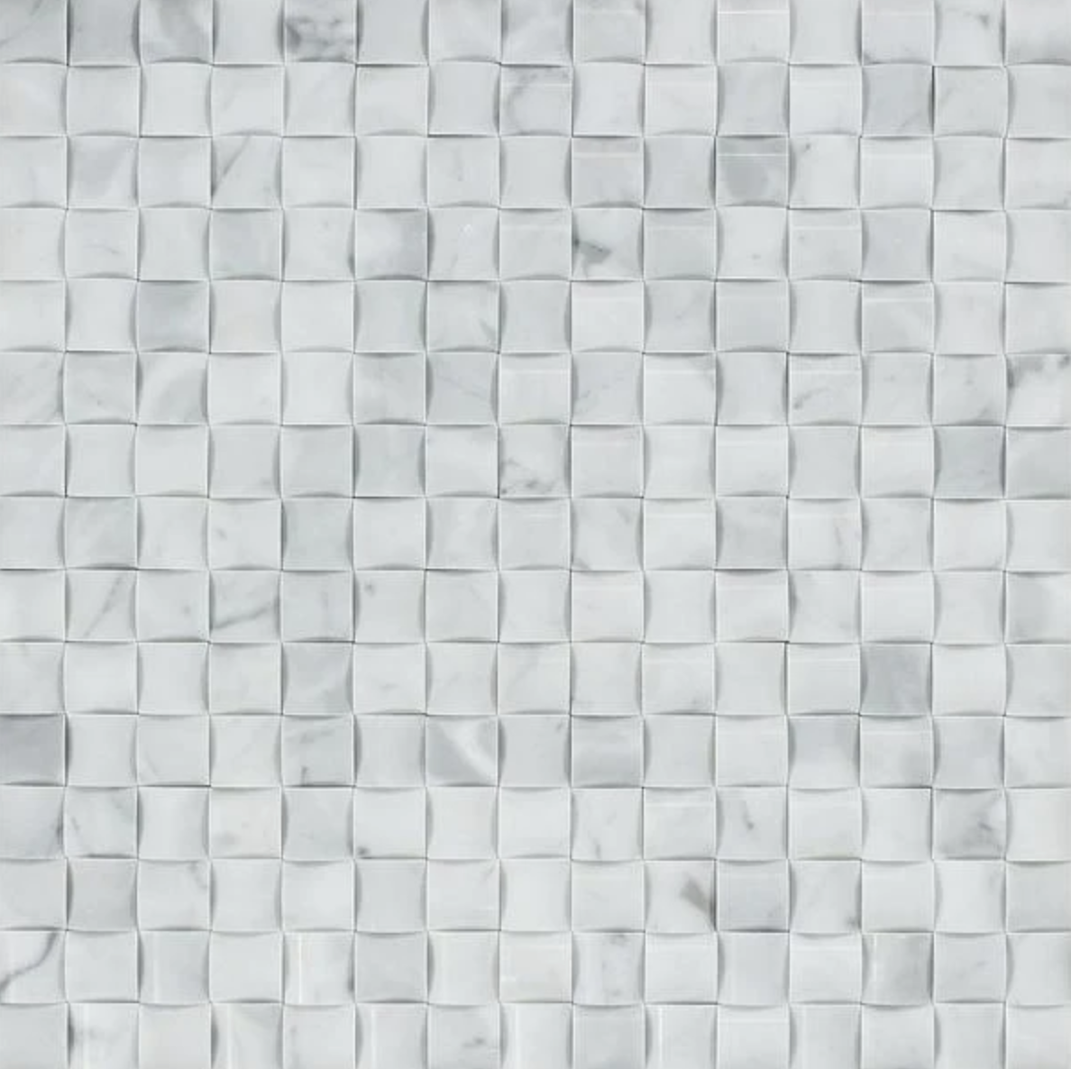 Bianco Carrara White Marble 3D Small-Bread Mosaic Wall Tile