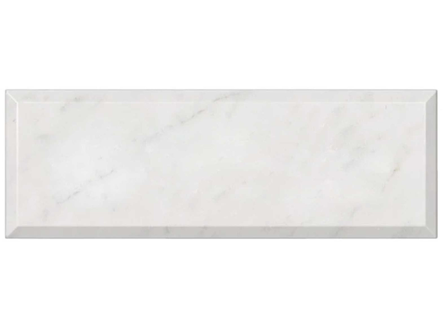 Bianco Carrara White Marble 4’’ X 12’’ Tile Deep-Beveled Wall Tile
