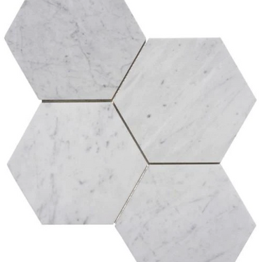 Bianco Carrara White Marble 6 X 6 Hexagon Mosaic Wall Tile