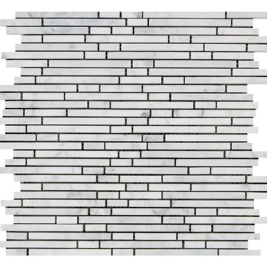 Bianco Carrara White Marble Bamboo Sticks Mosaic Wall Tile