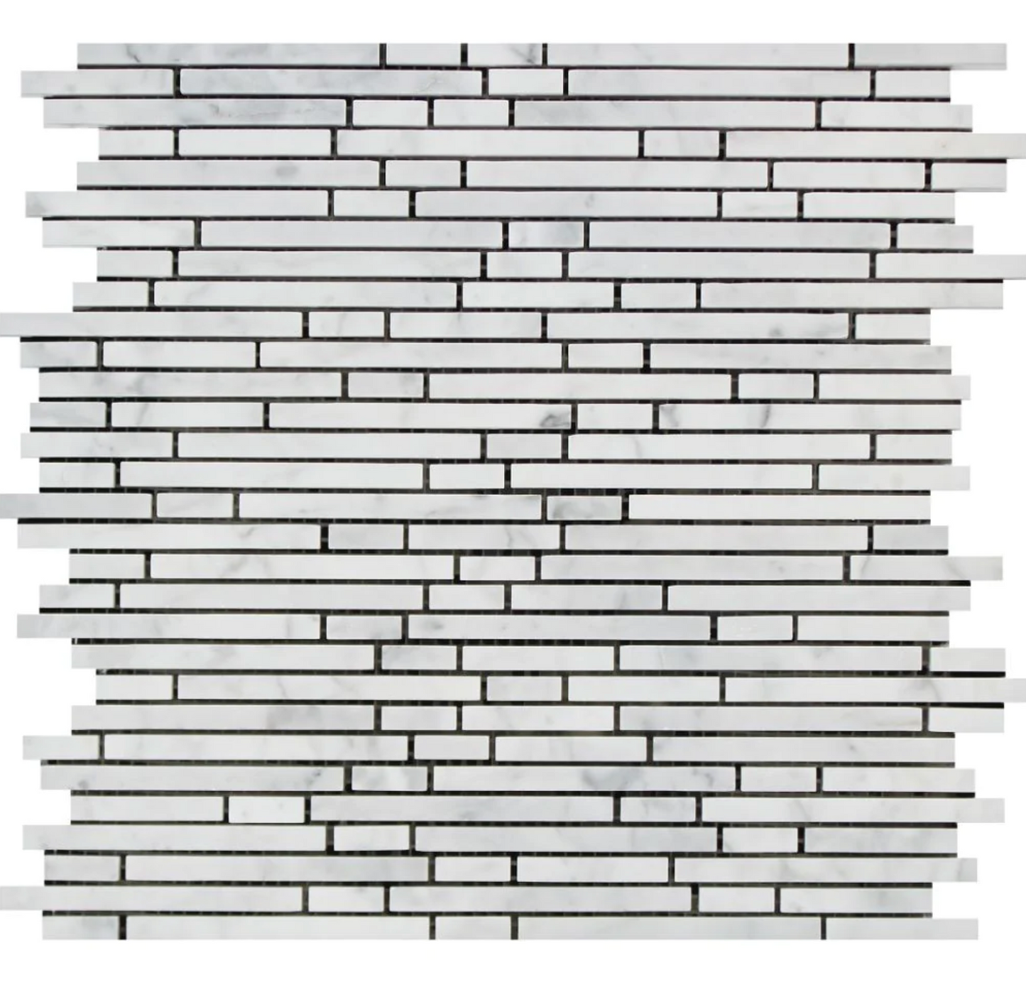 Bianco Carrara White Marble Bamboo Sticks Mosaic Wall Tile