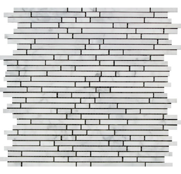 Bianco Carrara White Marble Bamboo Sticks Mosaic Wall Tile