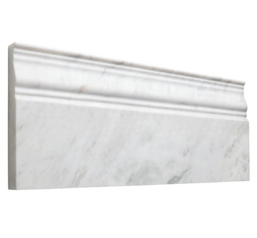 Bianco Carrara White Marble 4-3/4 X 12 Baseboard Trim Baseboard