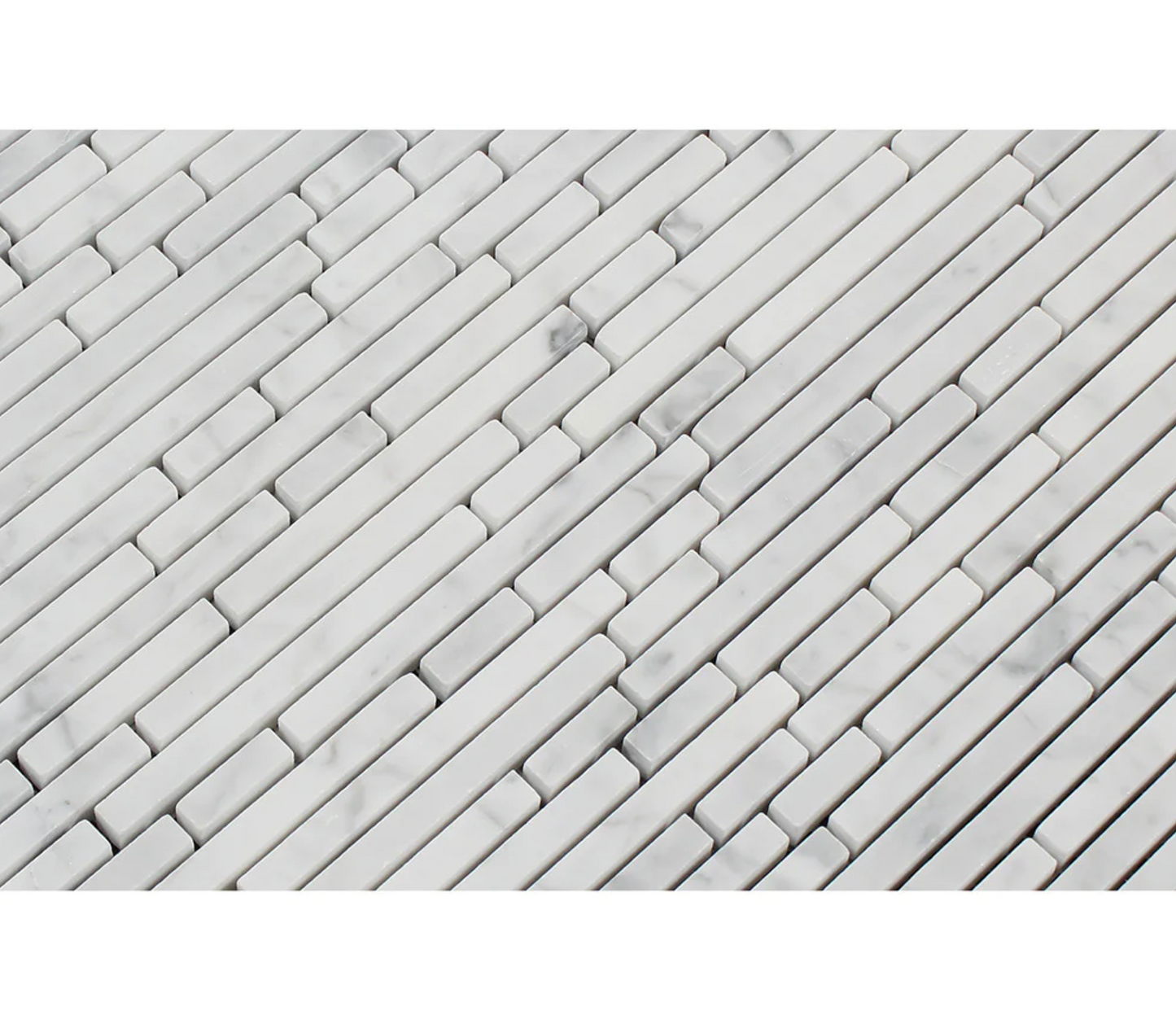Bianco Carrara White Marble Bamboo Sticks Mosaic Wall Tile