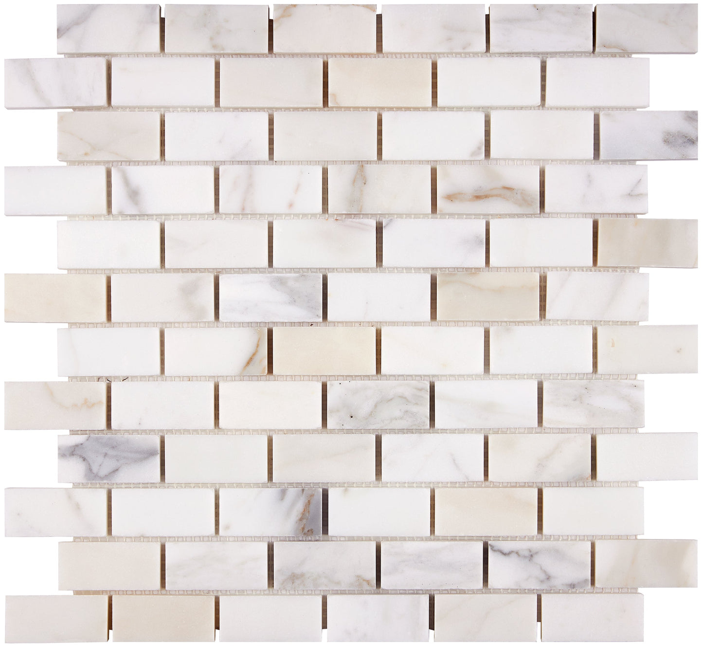 Calacatta Gold Marble 1’’ X 2’’ Brick Mosaic Wall Tile