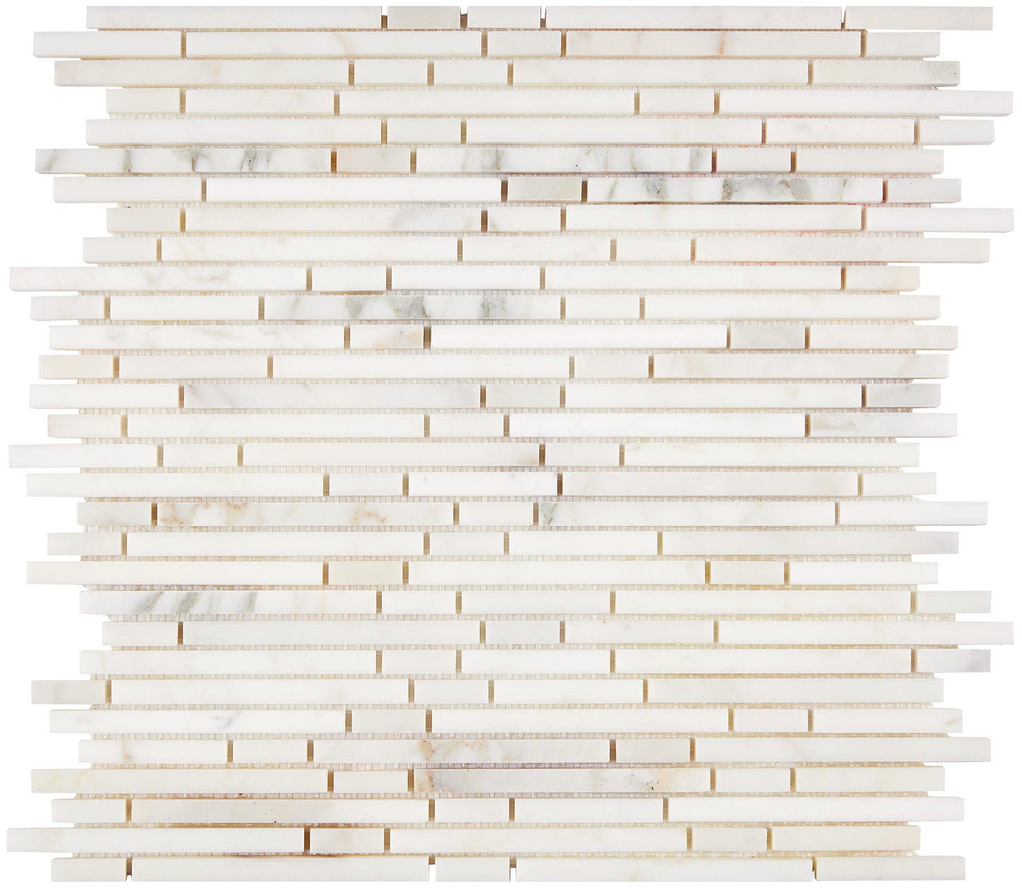 Calacatta Gold Marble Bamboo Sticks 8 mm Random-Strip Mosaic Wall Tile