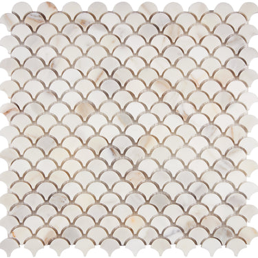 Calacatta Gold Marble FAN (Raindrop) Mosaic Wall Tile