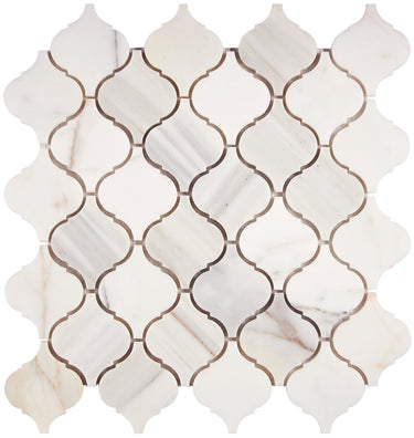 Calacatta Gold Marble 3’’ Arabesque Lantern Mosaic Wall Tile
