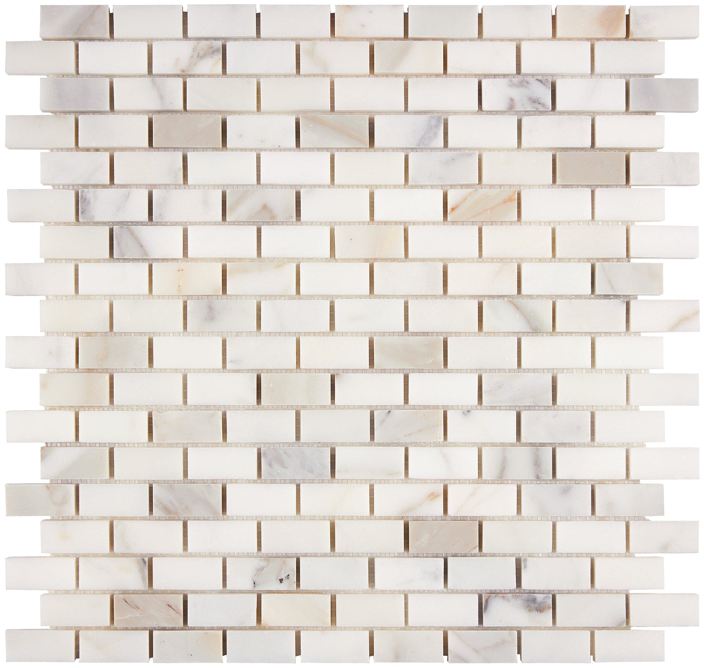 Calacatta Gold Marble 5/8’’ X 1-1/4’’ Mini-Brick Mosaic Wall Tile