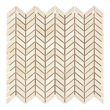 Crema Marfil Marble Chevron Mosaic Polished Backsplash Tile
