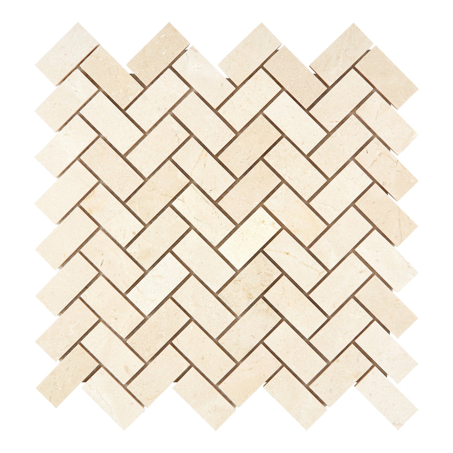 Crema Marfil Marble 1’’ X 2’’ Herringbone Mosaic Polished/Honed Backsplash Tile