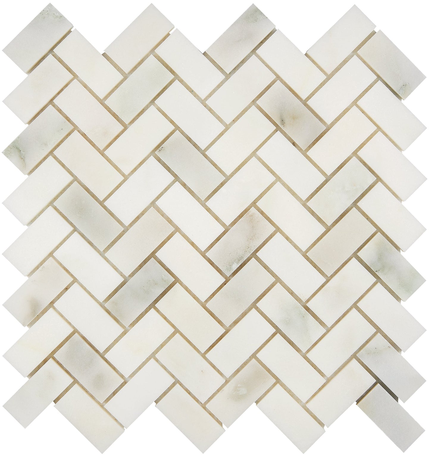 Calacatta Oliva Marble 1’’ X 2’’ Herringbone Mosaic Polished/Honed Backsplash Tile