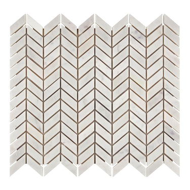 Bianco Carrara White Marble Chevron Mini Mosaic Wall Tile