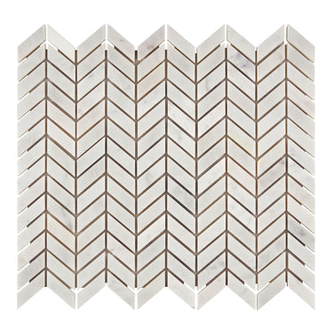 Bianco Carrara White Marble Chevron Mini Mosaic Wall Tile