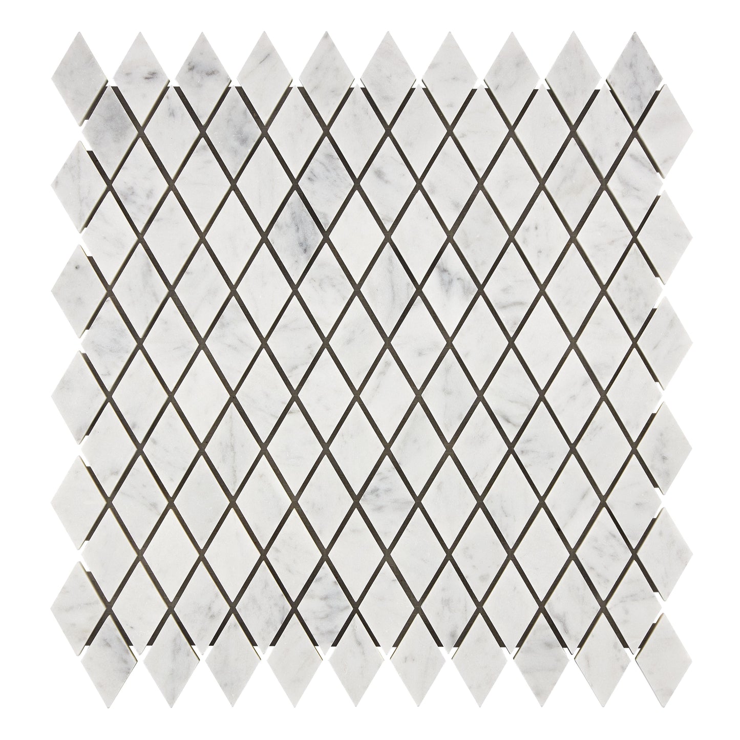 Bianco Carrara White Marble 1’’ X 2’’ Diamond Mosaic Wall Tile