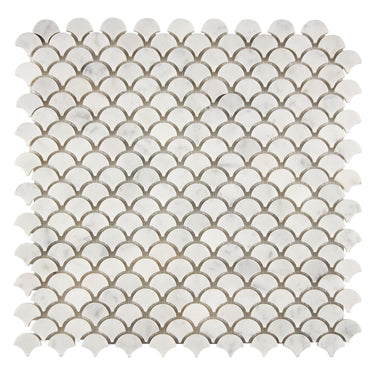 Bianco Carrara White Marble FAN (Raindrop) Mosaic Wall Tile