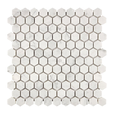 Bianco Carrara White Marble 1 X 1 Hexagon Mosaic Wall Tile