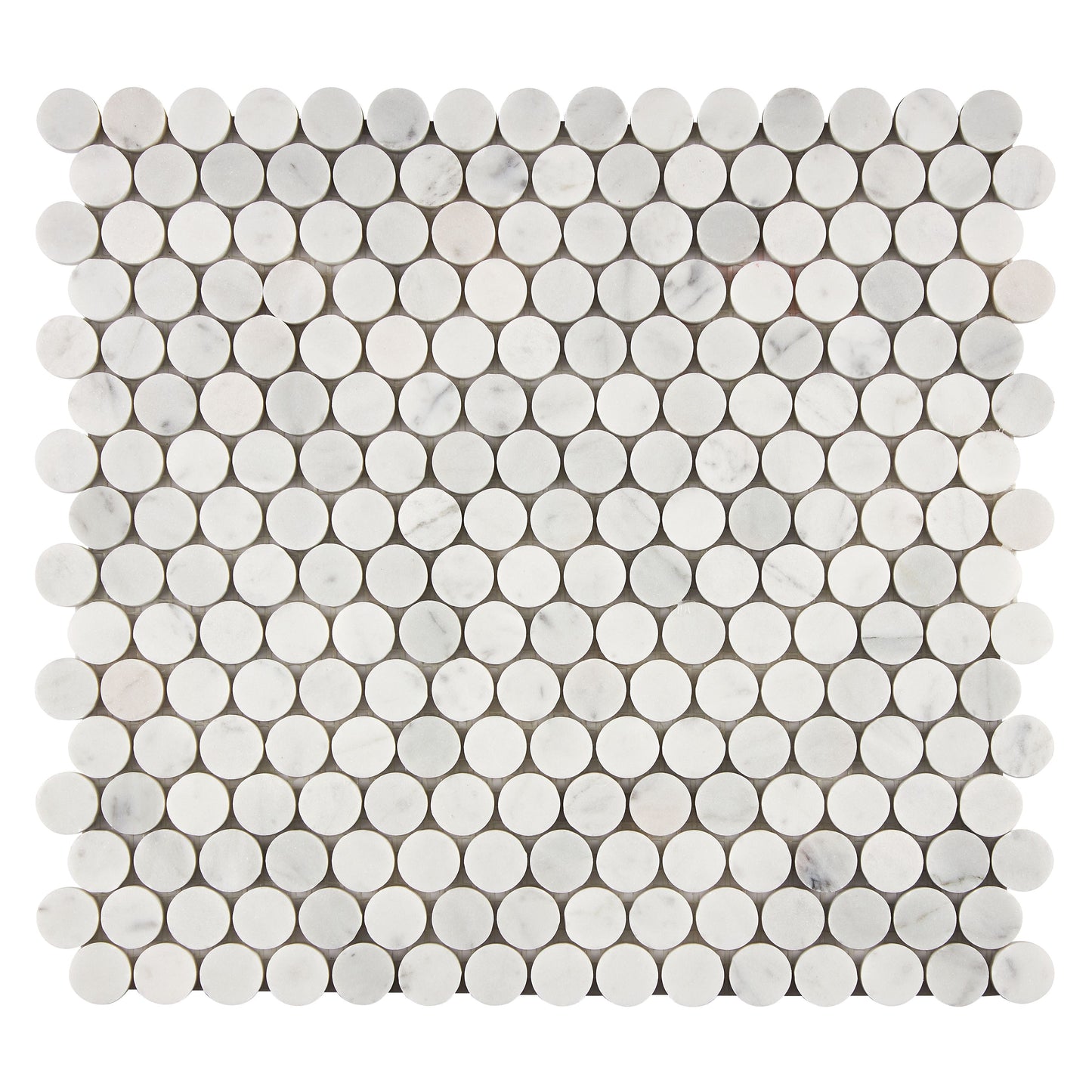 Bianco Carrara White Marble Penny-Round Mosaic Wall Tile