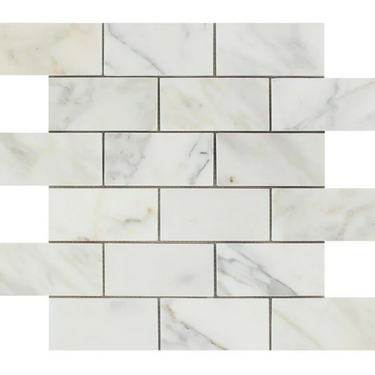 Calacatta Gold Marble 2’’ X 4’’ Brick Mosaic Polished / 1 sheet Wall Tile