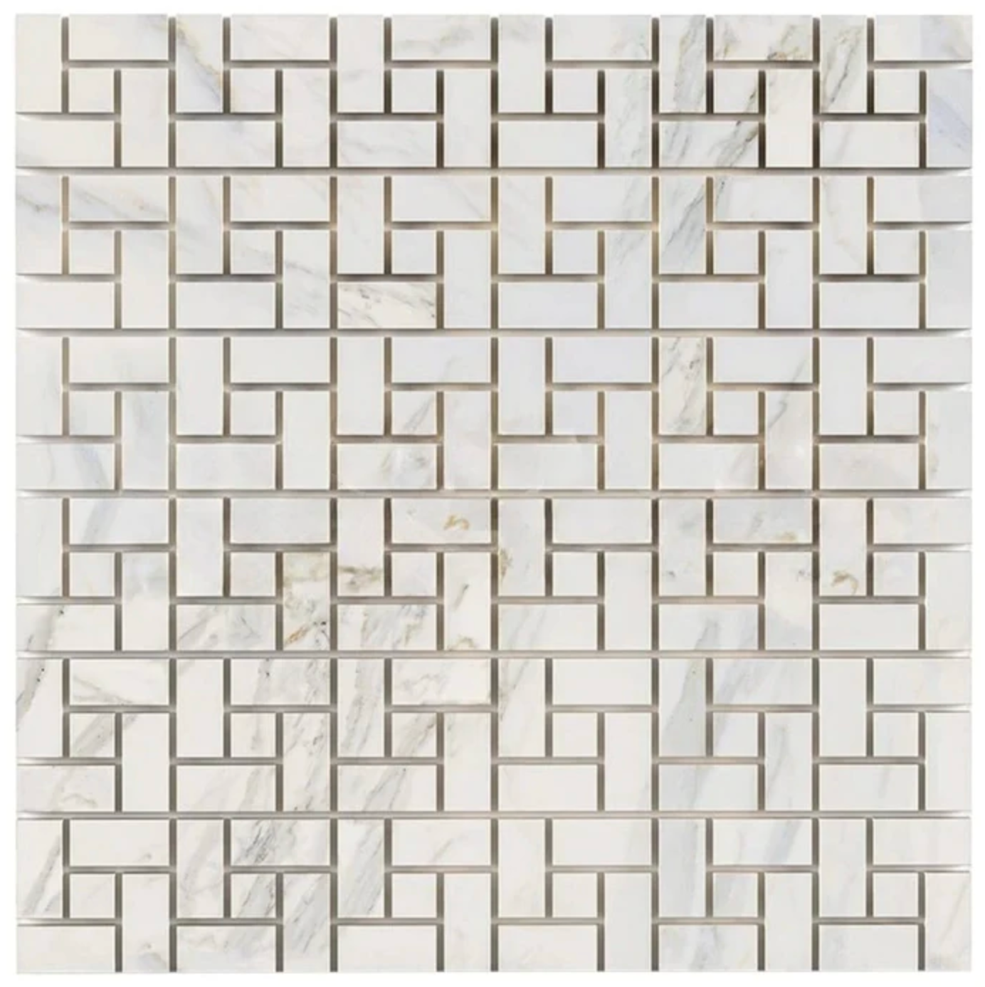 Calacatta Gold Marble Pinwheel Mosaic Wall Tile
