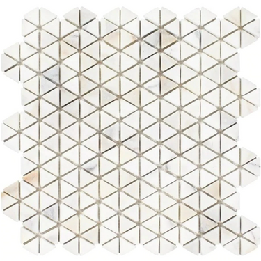 Calacatta Gold Marble Triangular Hexagon Mosaic Tumbled Wall Tile