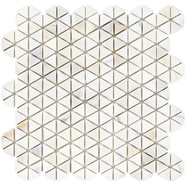 Calacatta Gold Marble Triangular Hexagon Mosaic Tumbled Wall Tile