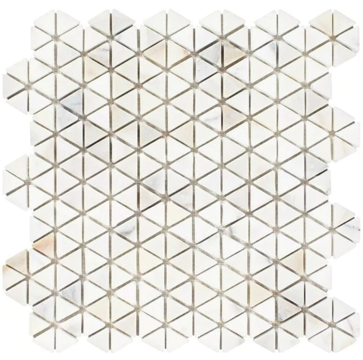 Calacatta Gold Marble Triangular Hexagon Mosaic Tumbled Wall Tile