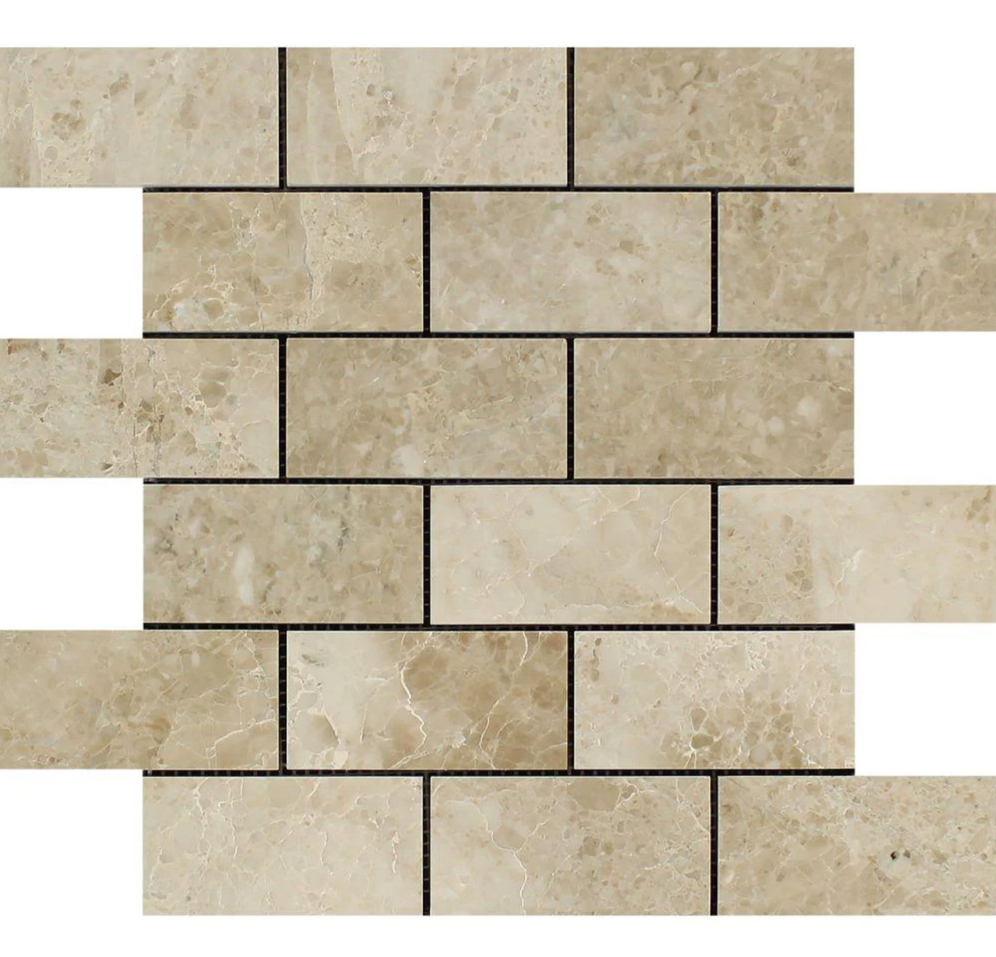 Cappuccino Marble 2’’ X 4’’ Brick Mosaic Backsplash Tile
