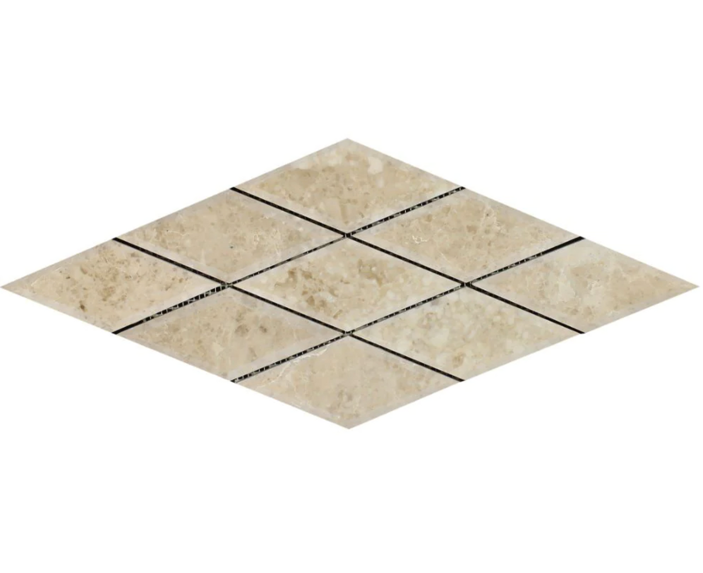 Cappuccino Marble 2-3/4’’ X 6-3/4’’ Deep-Beveled Diamond Mosaic Backsplash Tile