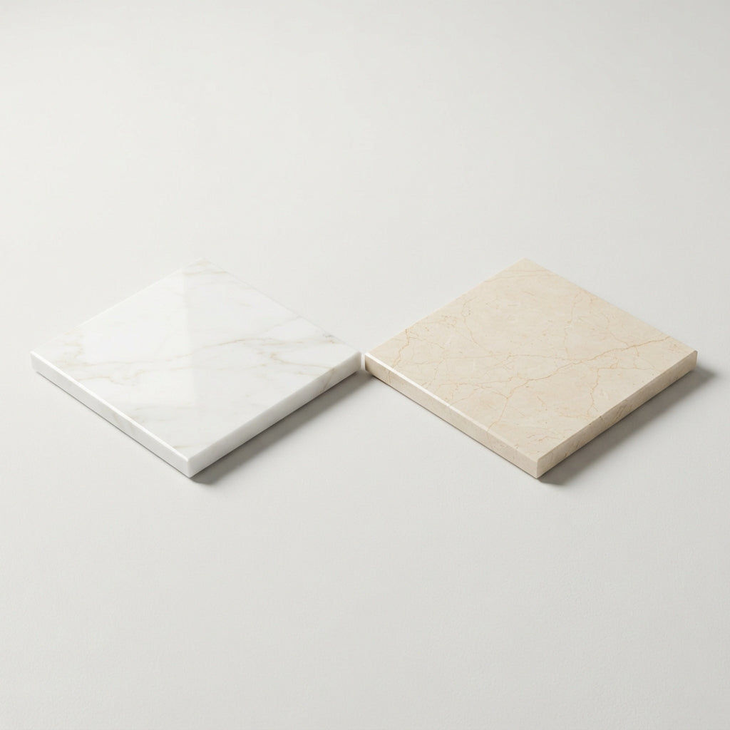 Checkerboard Marble Tile - Calacatta Gold & Crema Marfil