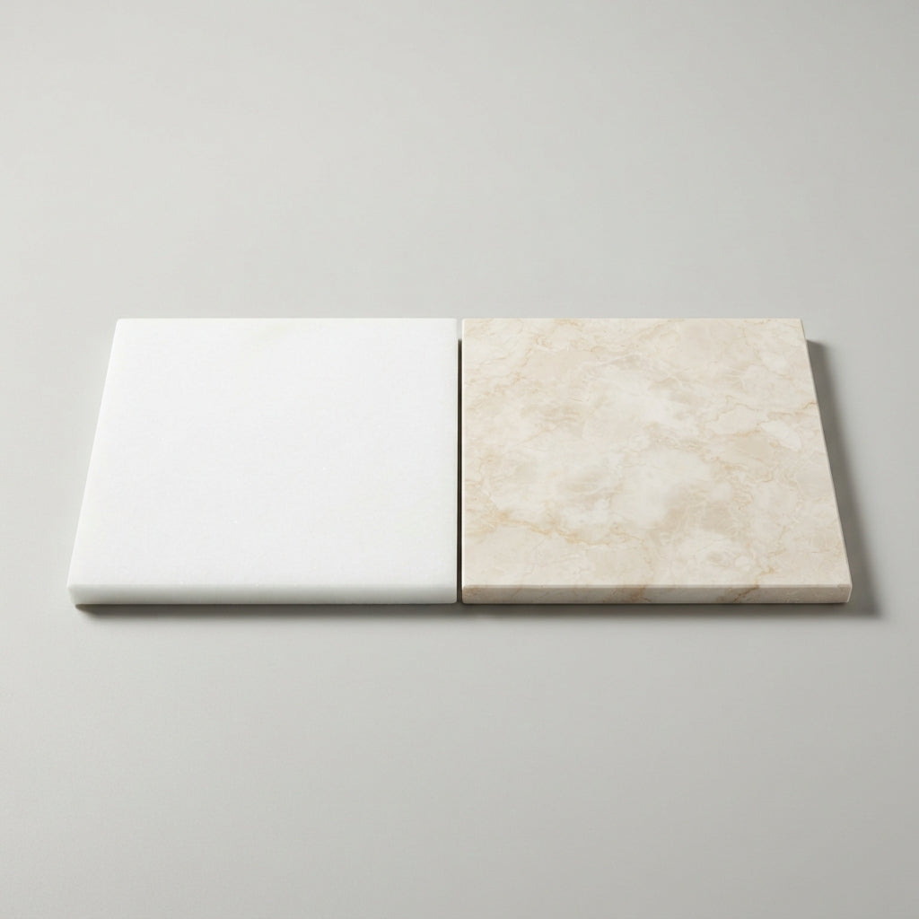 Checkerboard Marble Tile - Thassos White & Botticino