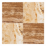 Checkerboard Travertine Tile - Valencia & Noce Exotic