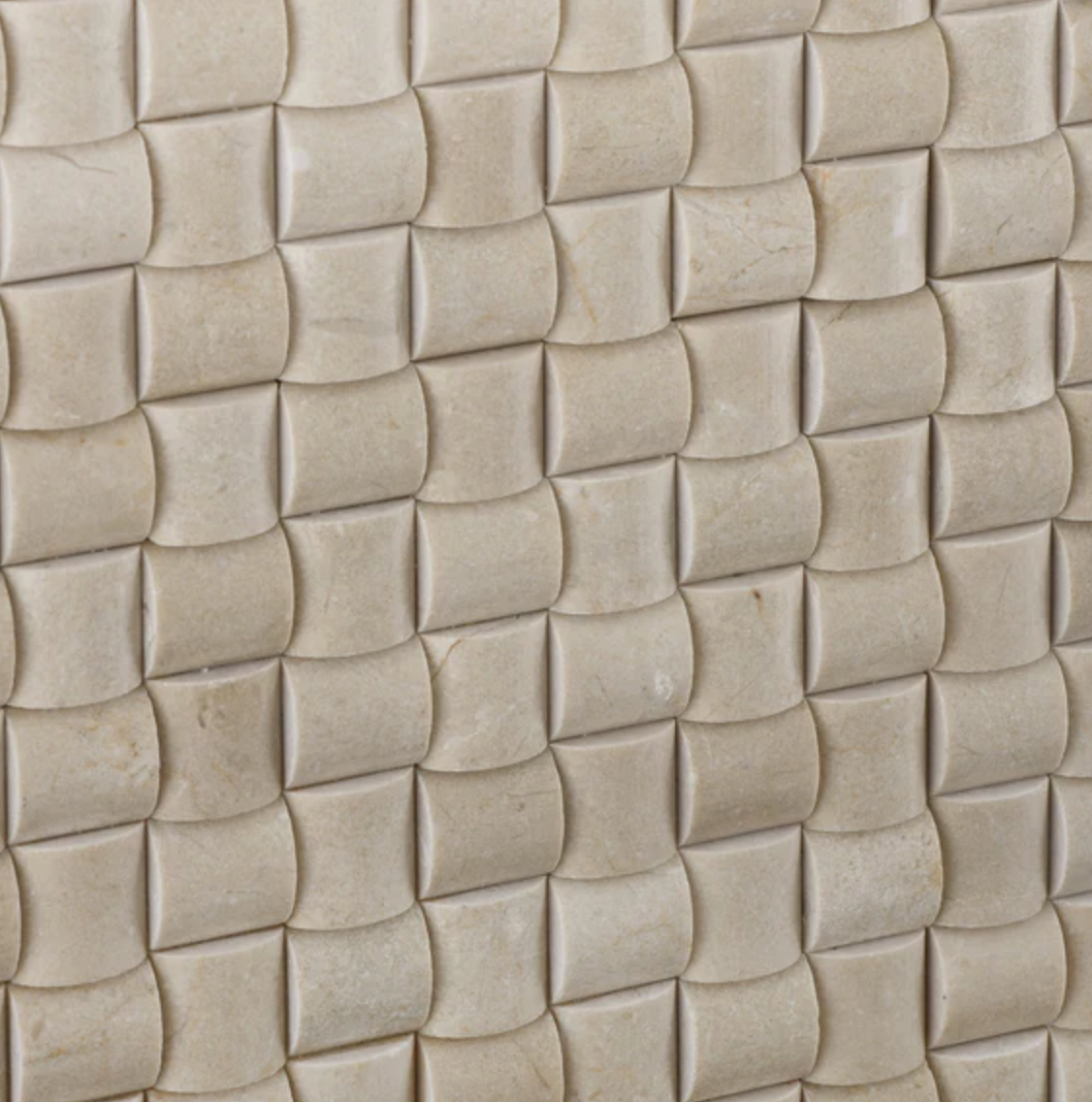 Crema Marfil Marble 3D Small-Bread Mosaic Backsplash Tile