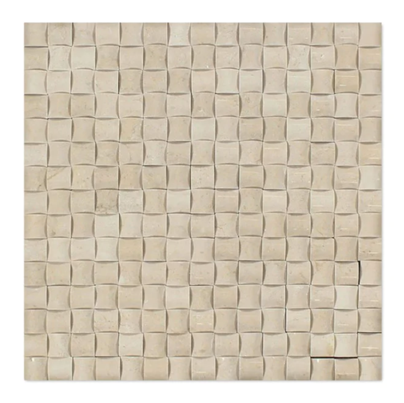 Crema Marfil Marble 3D Small-Bread Mosaic Backsplash Tile