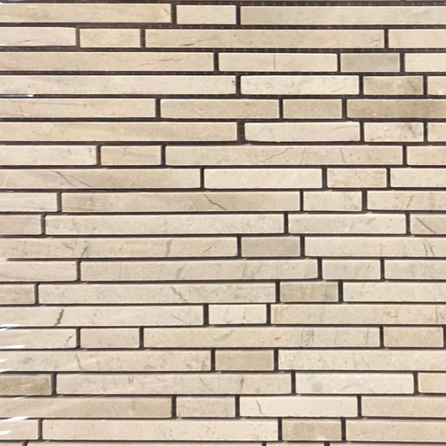 Crema Marfil Marble Bamboo Sticks Mosaic Backsplash Tile