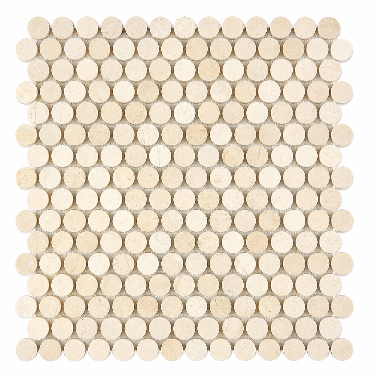 Crema Marfil Marble Mosaic - Penny-Round