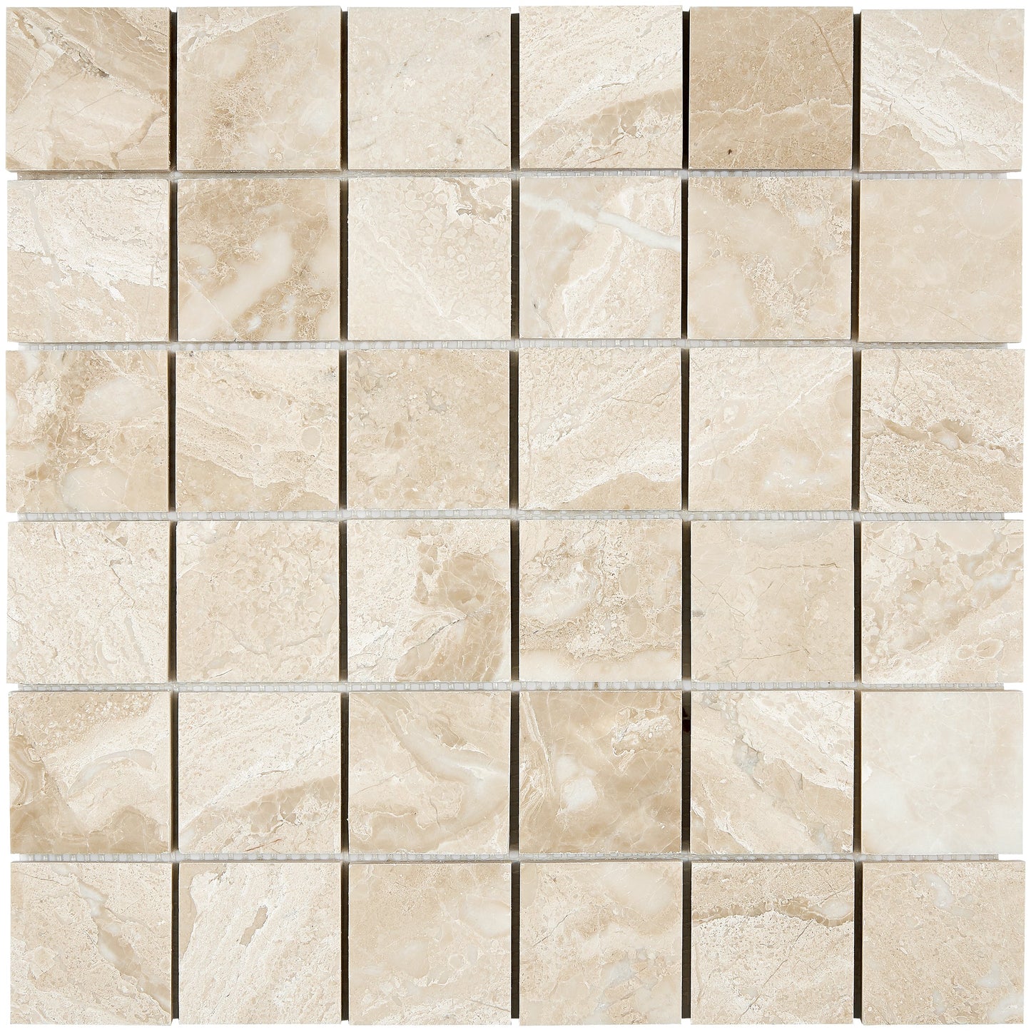 Diano Royal (Queen Beige) Marble 2’’ X 2’’ Mosaic Polished Wall Tile
