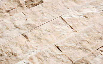 Diano Royal (Queen Beige) Marble 2’’ X 6’’ Brick Mosaic Split-Faced Wall Tile