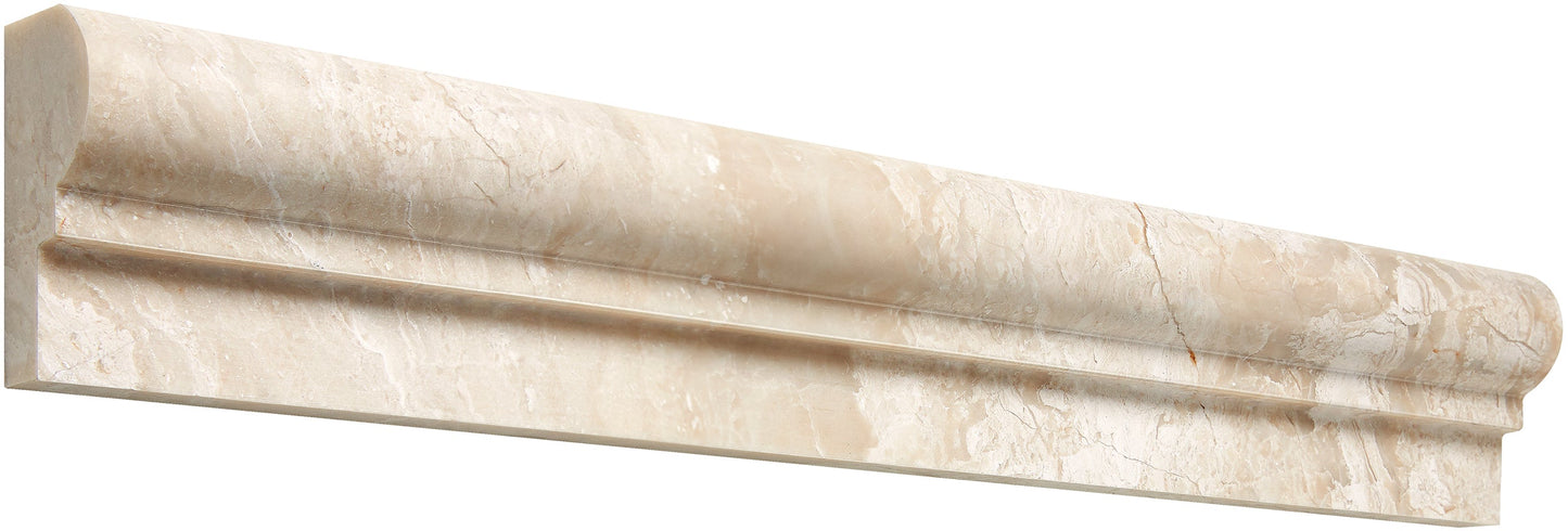 Diano Royal (Queen Beige) Marble 2’’ X 12’’ Single-Step Chair Rail Trim Polished/Honed Single-Step Chair Rail
