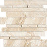 Diano Royal (Queen Beige) Marble Manhattan Random-Strip Mosaic Polished Wall Tile