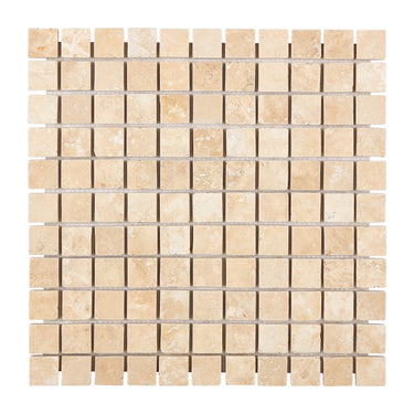 Durango Cream Travertine 1’’ X 1’’ Mosaic Tumbled Wall Tile