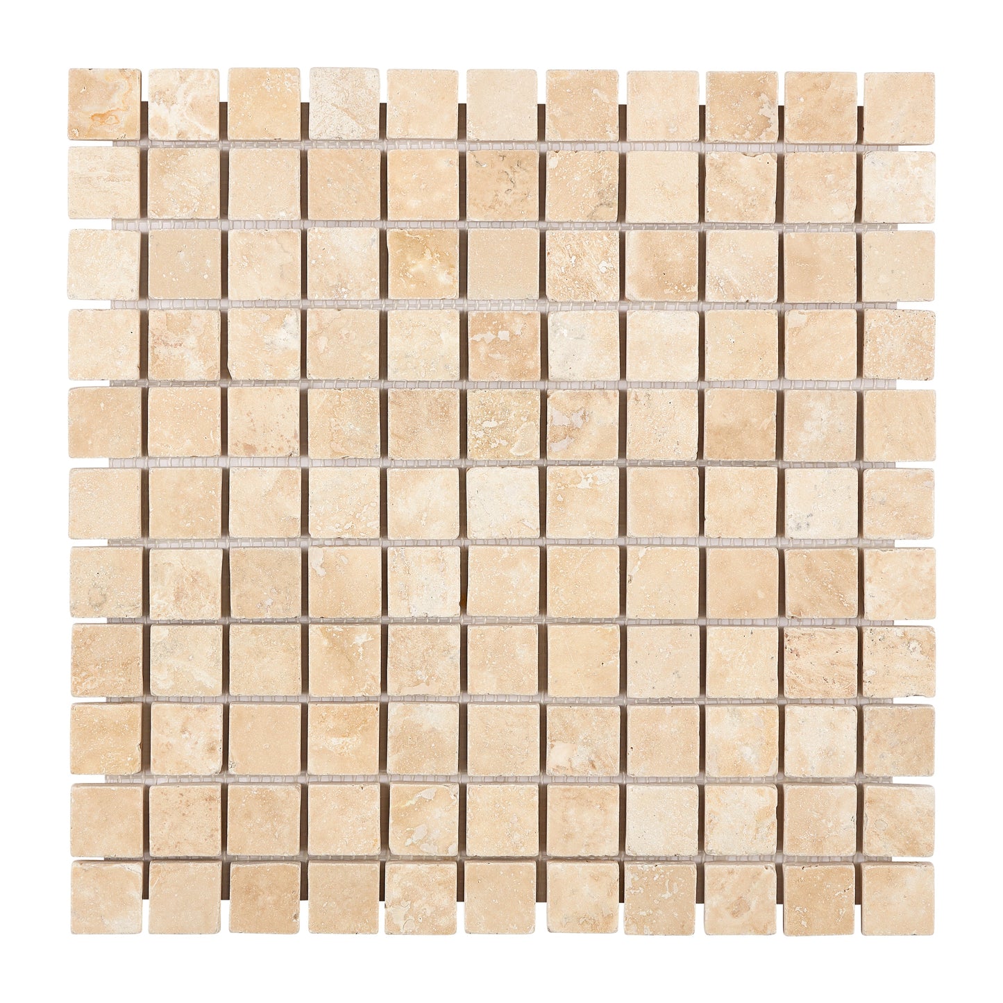Durango Cream Travertine 1’’ X 1’’ Mosaic Tumbled Wall Tile