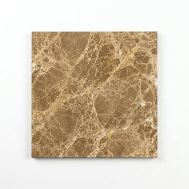 Emperador Light Marble Tile, Polished finish - color and finish reference (shown: 12x12)