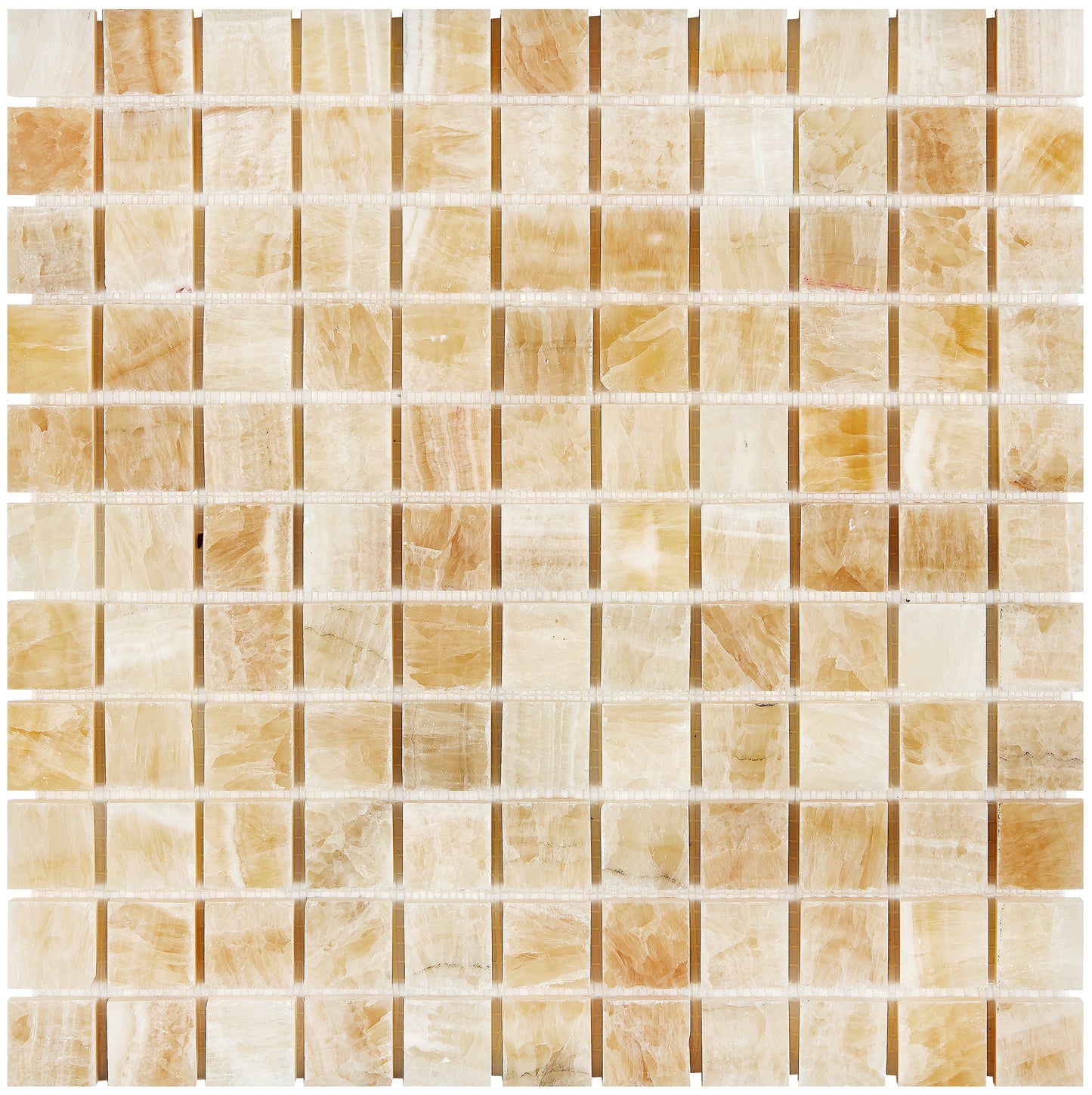 Giallo Crystal Honey Onyx 1’’ X 1’’ Mosaic Polished Backsplash Tile