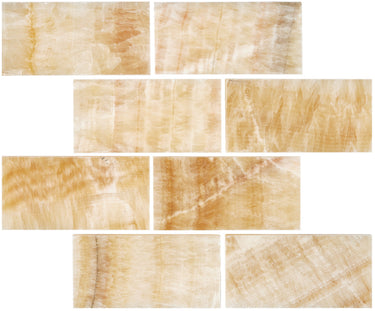 Giallo Crystal Honey Onyx 3’’ X 6’’ Tile Micro-Beveled Polished Wall Tile